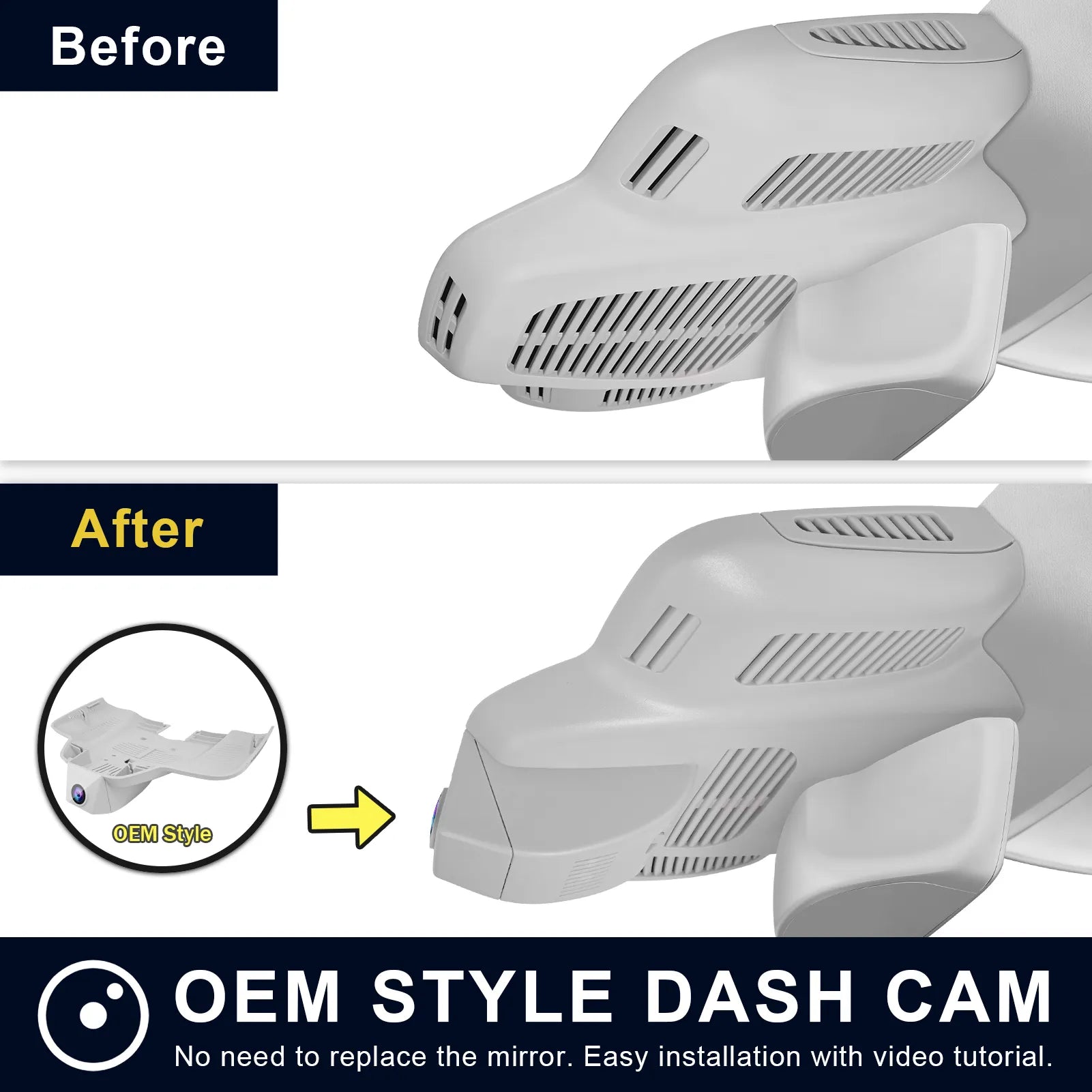 Mangoal Front 4K HDR Dash Cam STARVIS 2 IMX678 for Mercedes-Benz C-Class Gen4 W/S/C/A 205 2015-2021(Model E Gray), C200 C250 C300 etc