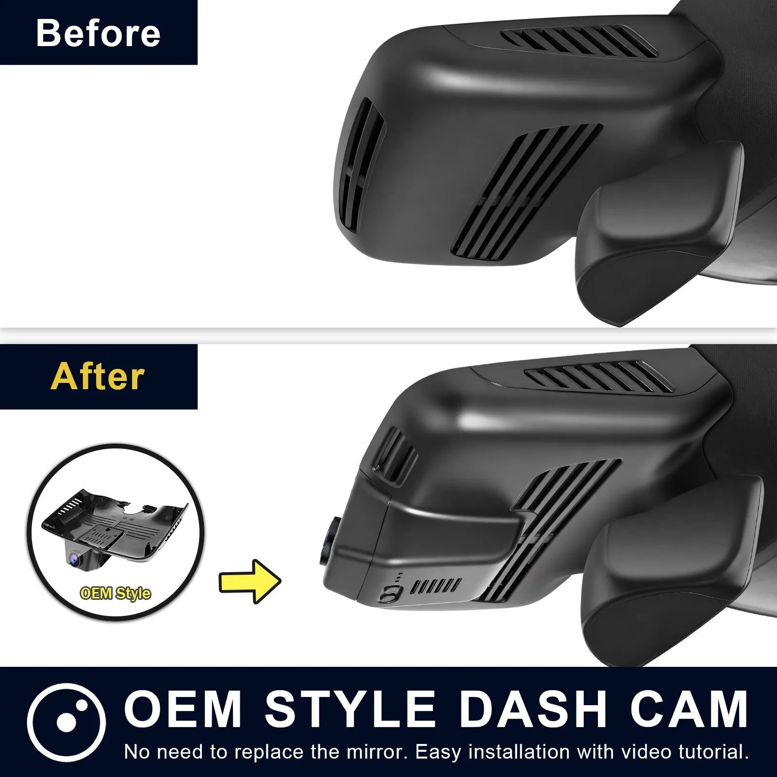 Mangoal Front 4K HDR Dash Cam STARVIS 2 IMX678 for Mercedes-Benz GLC Gen1 X253/C253 2016-2020(Model B Black)