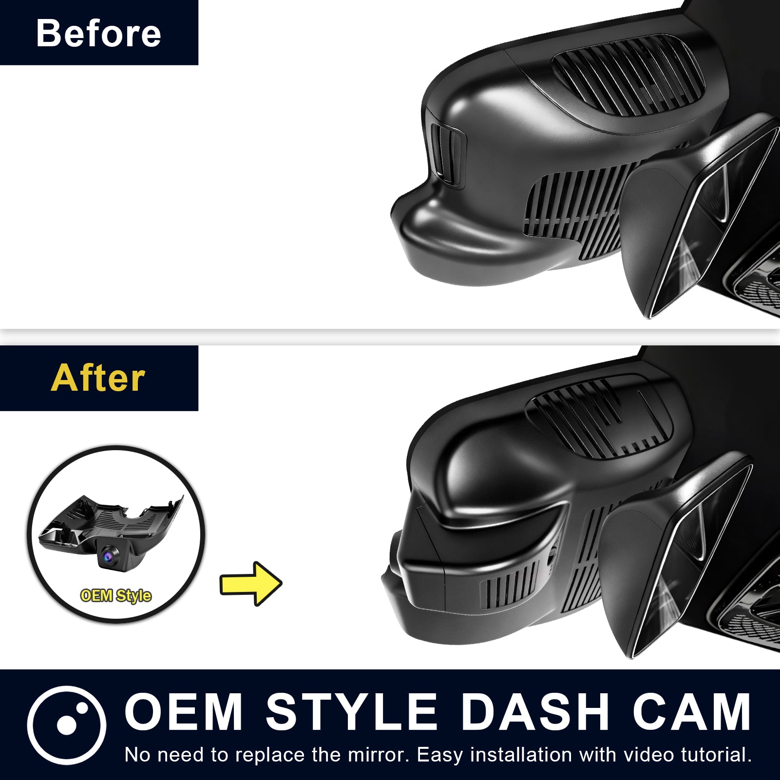 Mangoal Front 4K HDR Dash Cam STARVIS 2 for Mercedes-Benz GLC Gen2 X254/C254 2021-2026(Model A)