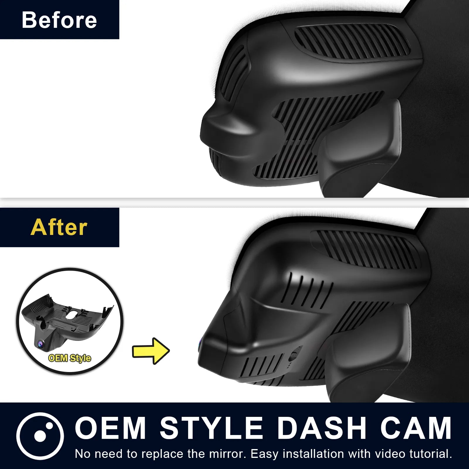 Mangoal Front 4K and Rear 1080P Dash Cam for Mercedes-Benz GLB X247 Facelift 2024-2026(Model D)