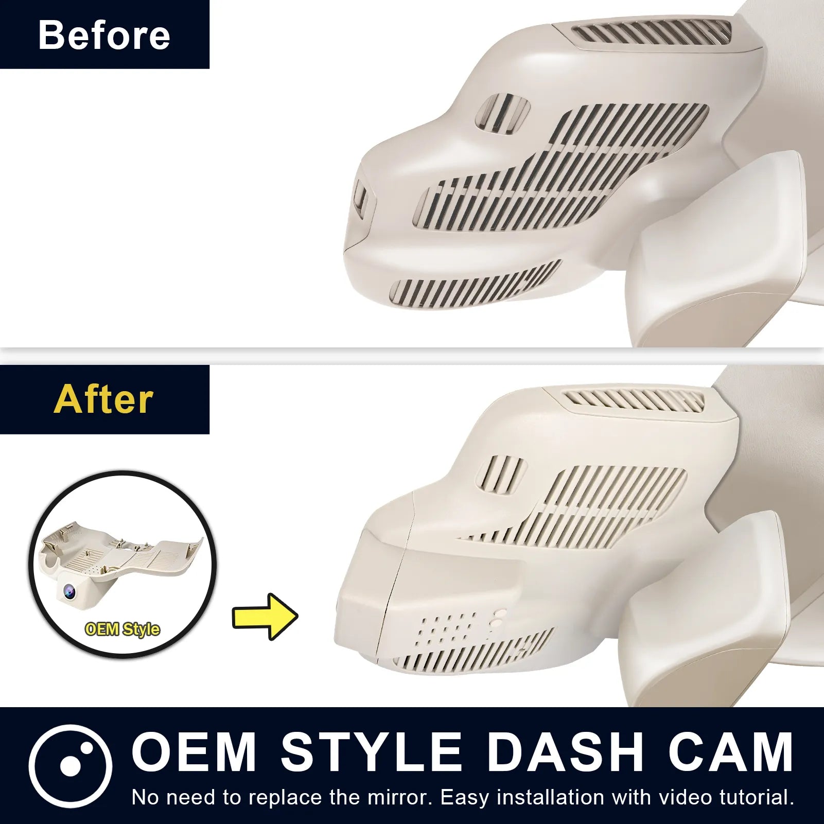 Mangoal Front 4K HDR Dash Cam STARVIS 2 IMX678 for Mercedes-Benz E-Class W213 Gen5 E-Class 2017-2023 & E53 E63 AMG 2018-2024(Model C Beige)