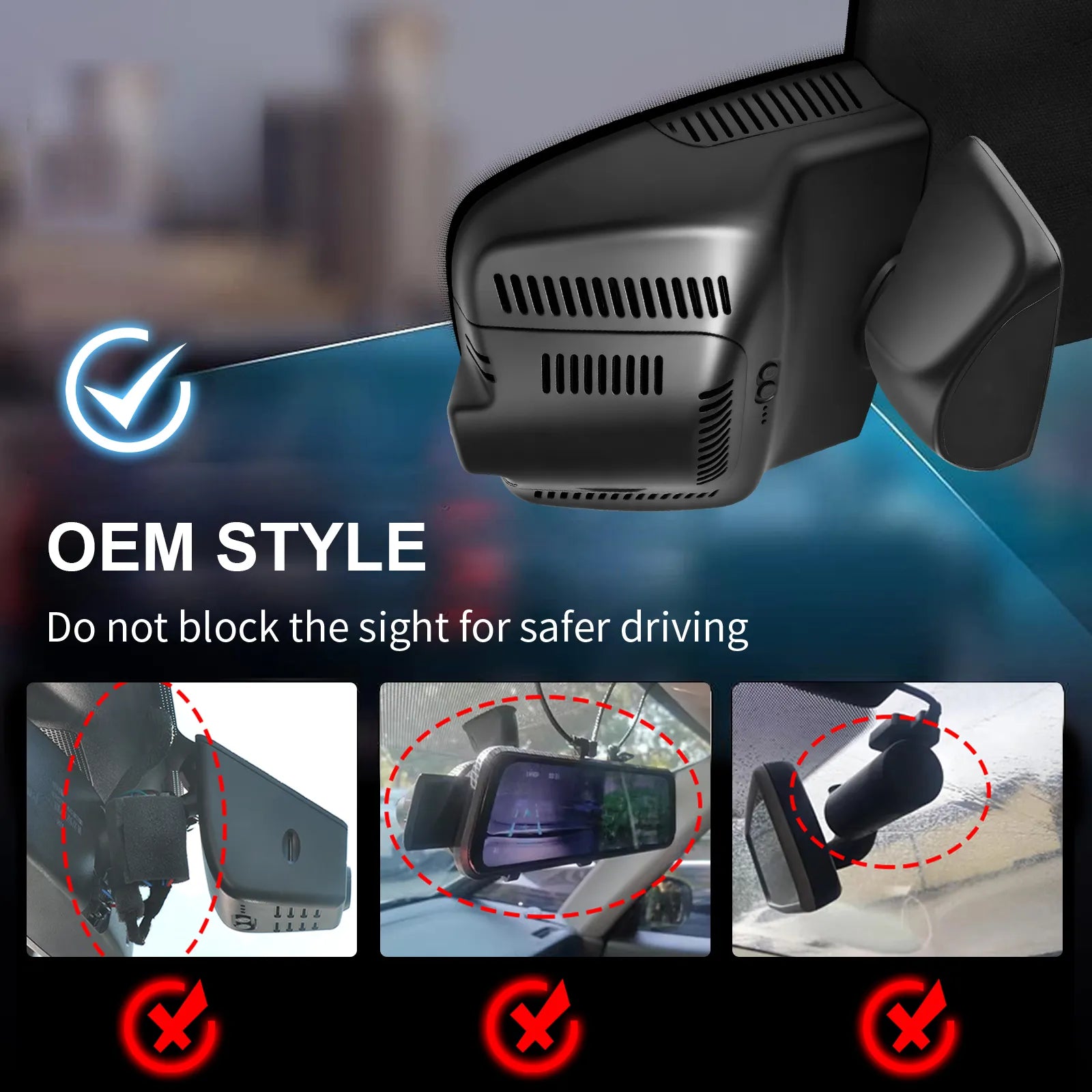 Mangoal Front 4K HDR Dash Cam STARVIS 2 IMX678 for Mercedes-Benz GLK X204 2010-2015(Model B Black)