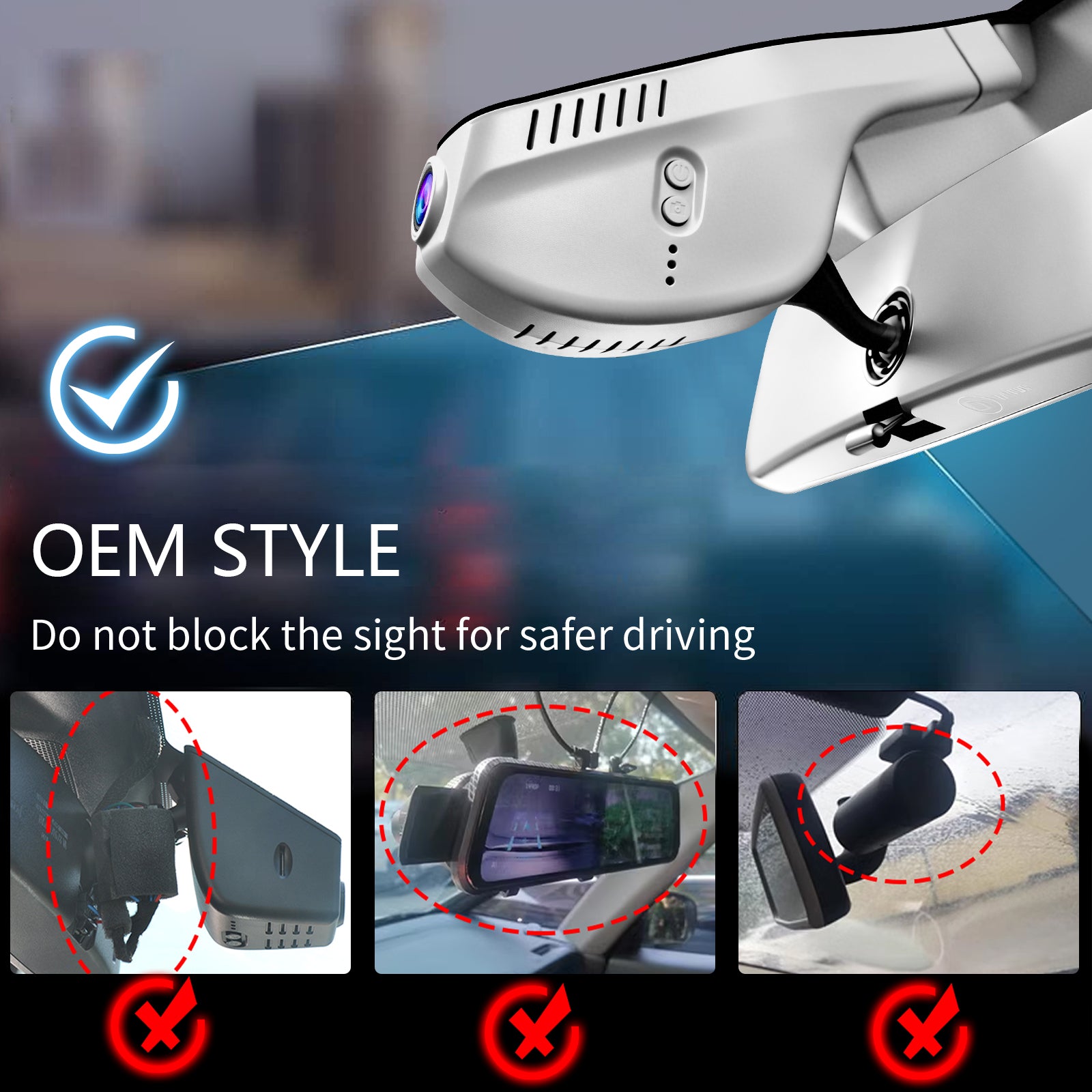 Mangoal Front 4K HDR Dash Cam STARVIS 2 for Volkswagen Golf & Golf GTI & Golf R MK 7/7.5/8 2015-2025 (Model A Gray)