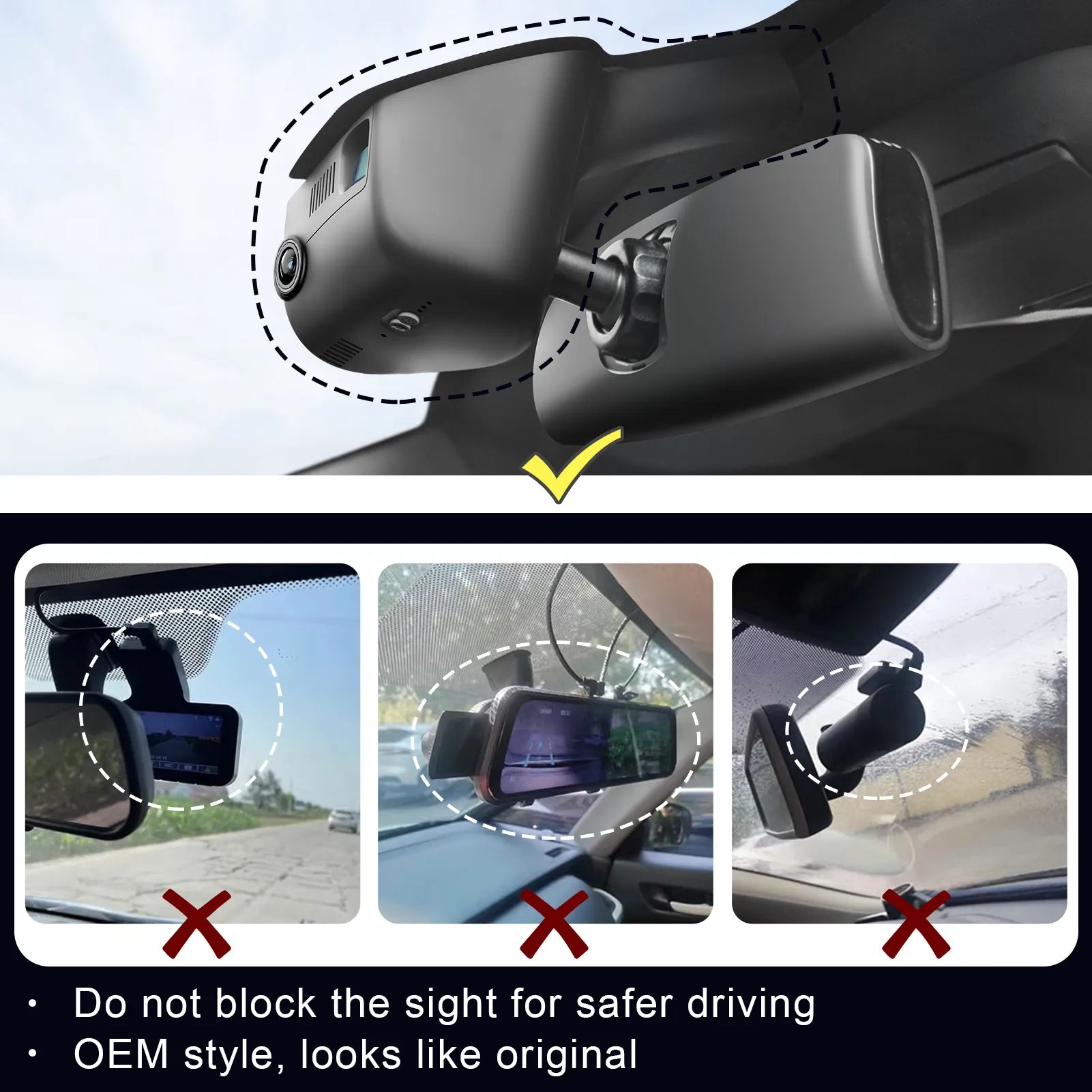 Mangoal Front 4K HDR Dash Cam STARVIS 2 IMX678 for Dodge Durango 2016-2026 (Model B)