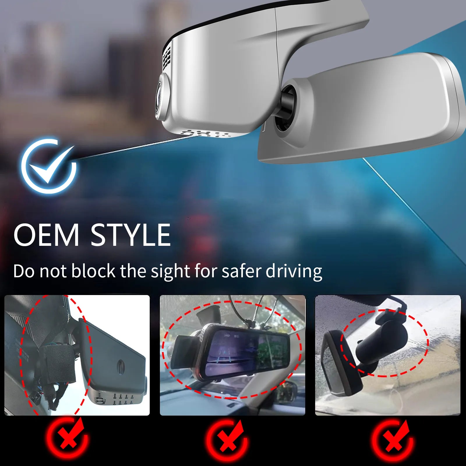 Mangoal 4K Front & 2K Rear 2 Channel HDR Dash Cam, Dual STARVIS 2 IMX678 IMX675, Custom Fit for Volkswagen Passat B8 2015-2024 (Model A Gray)