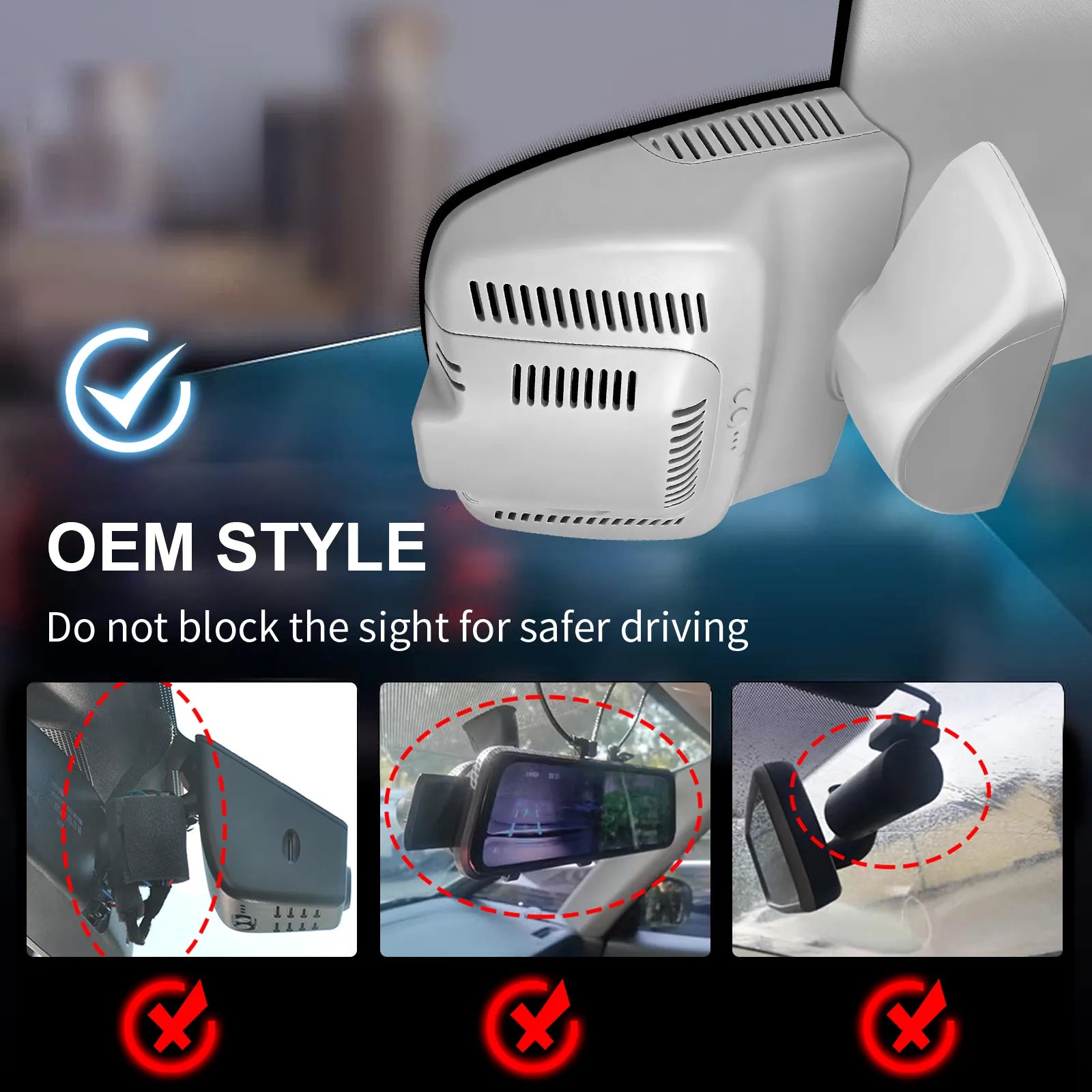 Mangoal Front 4K HDR Dash Cam STARVIS 2 IMX678 for Mercedes-Benz GLK X204 2010-2015(Model B Gray)