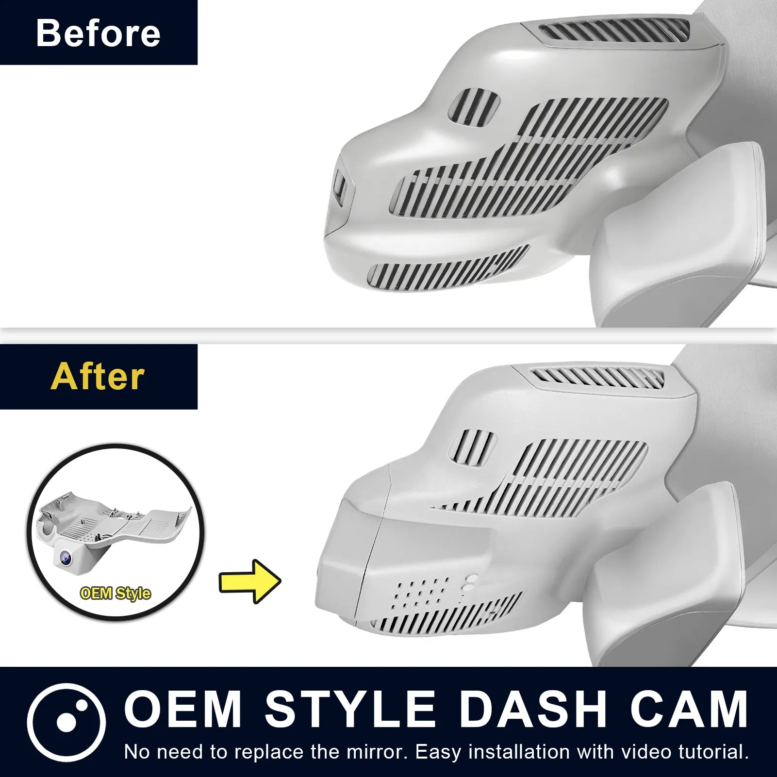 Mangoal Front 4K HDR Dash Cam STARVIS 2 IMX678 for Mercedes-Benz E-Class W213 Gen5 E-Class 2017-2023 & E53 E63 AMG 2018-2024(Model C Gray)