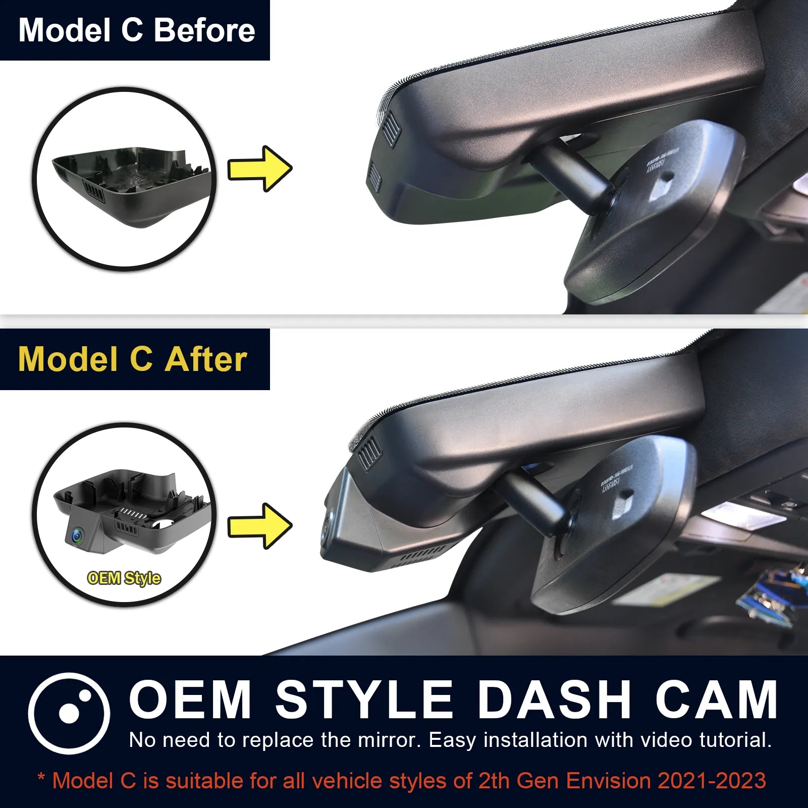 Mangoal Front 4K HDR Dash Cam STARVIS 2 for Buick Encore GX 2020-2026