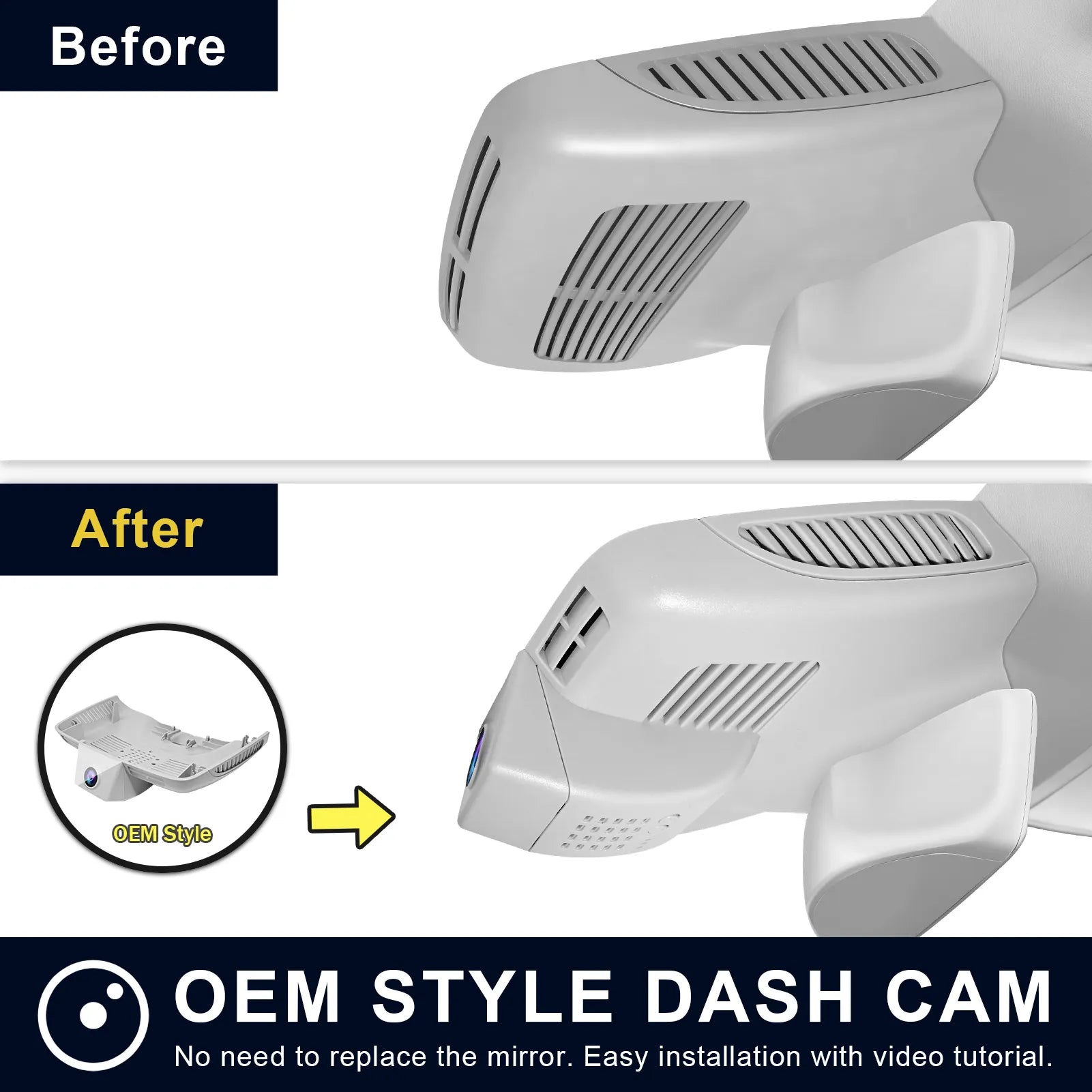 Mangoal Front 4K HDR Dash Cam STARVIS 2 IMX678 for Mercedes-Benz E-Class W213 Gen5 E-Class 2017-2023 & E53 E63 AMG 2018-2024(Model B Gray)