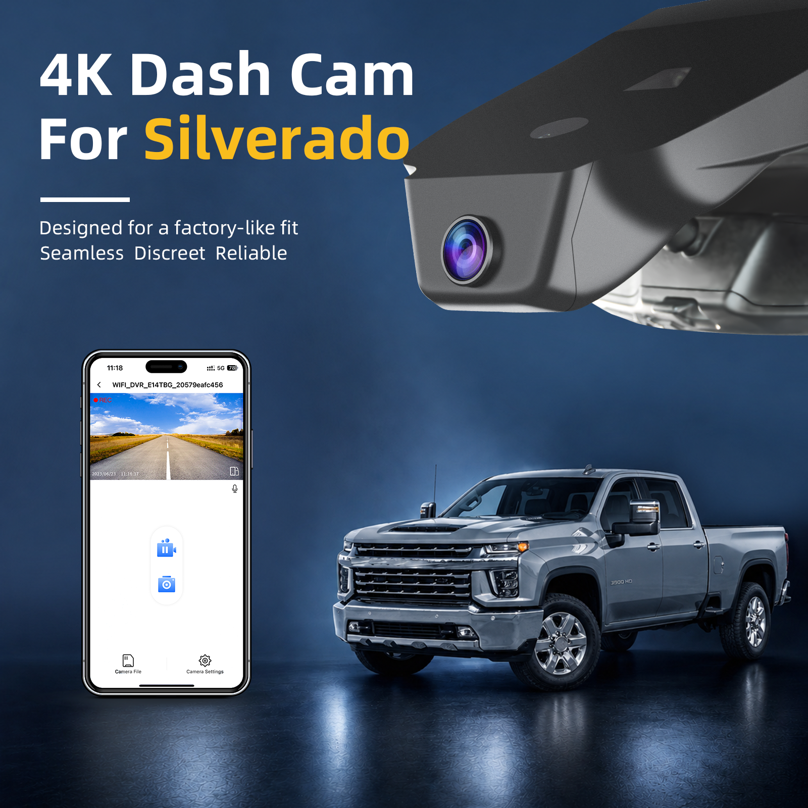 Mangoal STARVIS 2 Front 4K HDR Dash Cam, Custom Fit for Toyota 2022-2026(Model A)