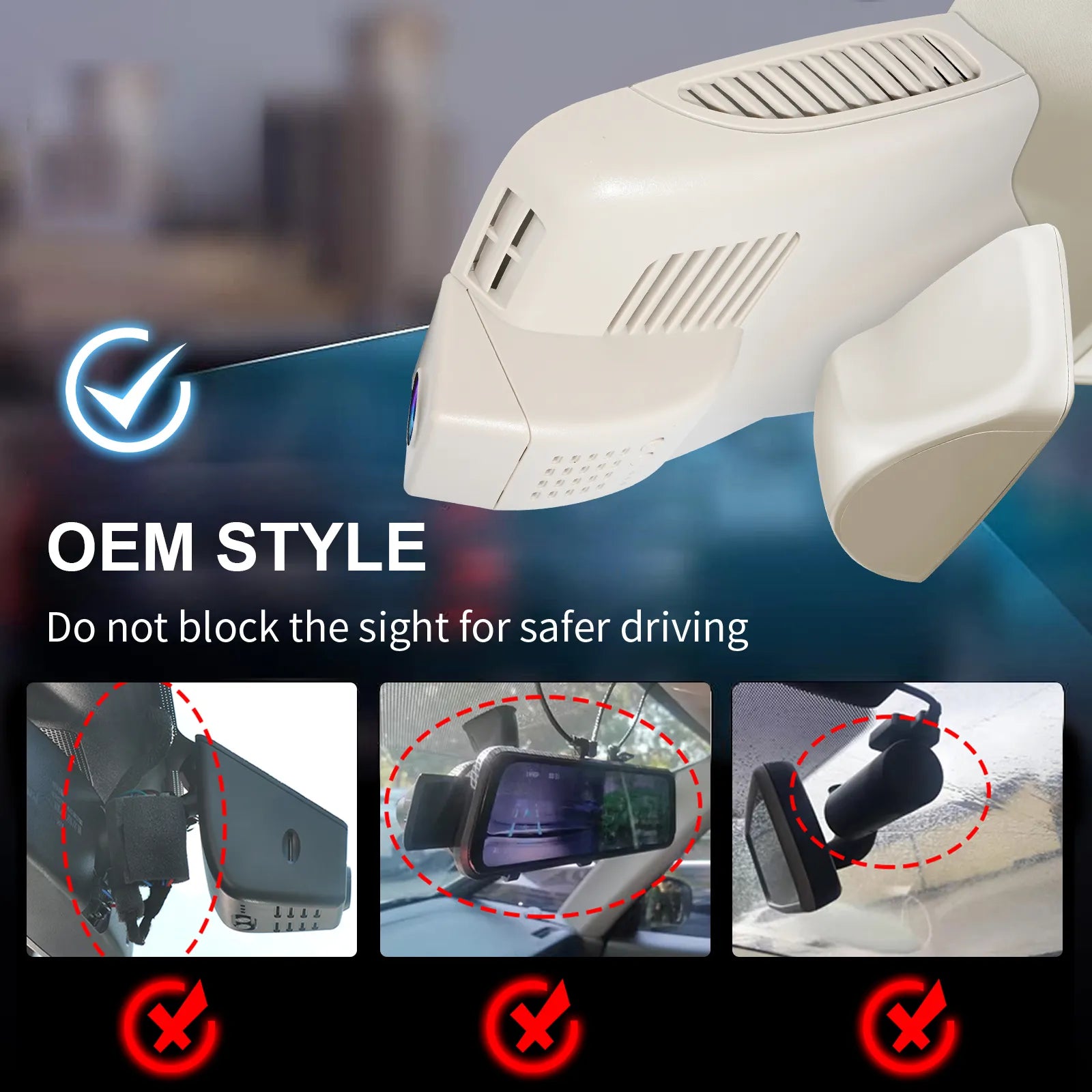 Mangoal Front 4K HDR Dash Cam STARVIS 2 IMX678 for Mercedes-Benz E-Class W213 Gen5 E-Class 2017-2023 & E53 E63 AMG 2018-2024(Model B Beige)