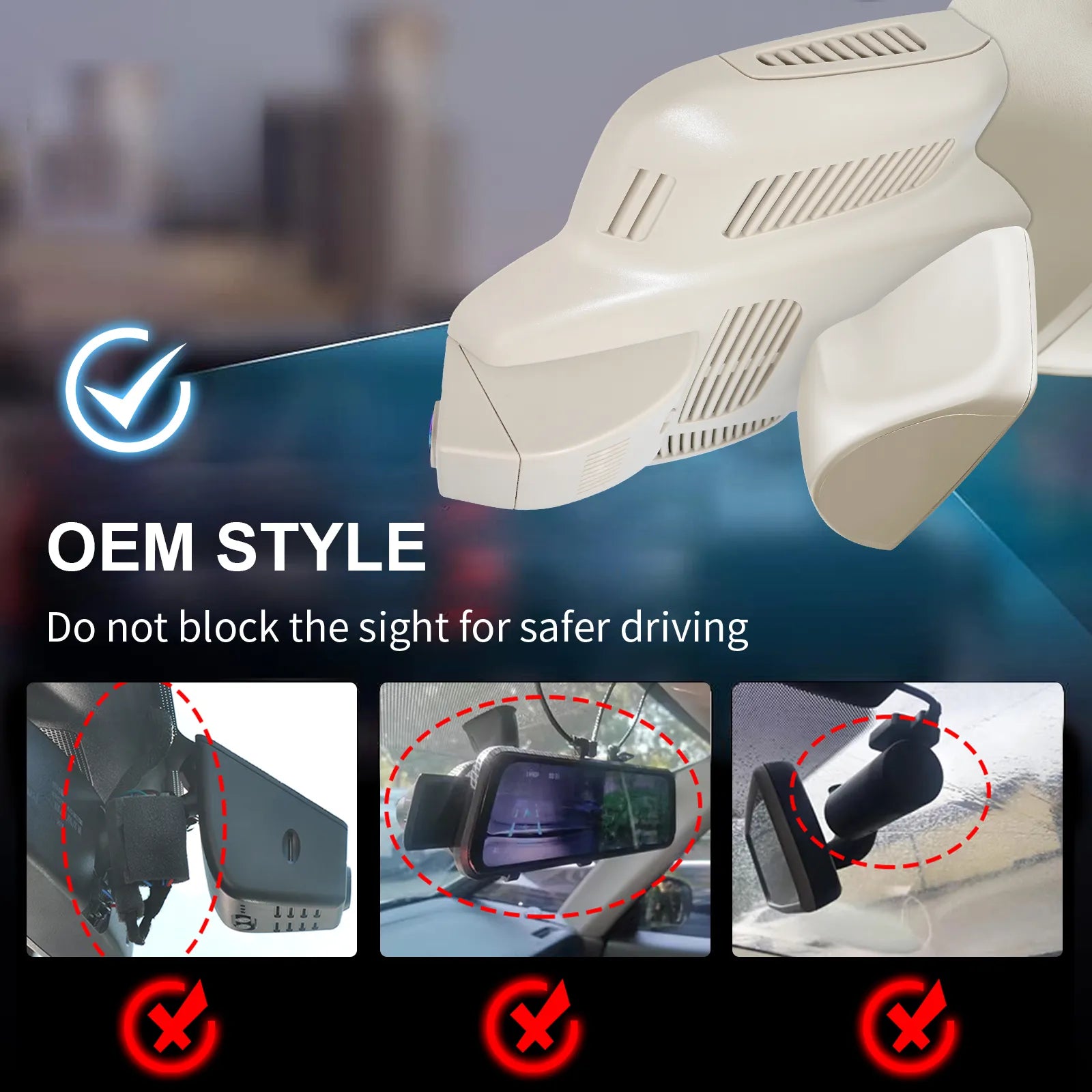 Mangoal Front 4K HDR Dash Cam STARVIS 2 IMX678 for Mercedes-Benz C-Class Gen4 W/S/C/A 205 2015-2021(Model E Beige), C200 C250 C300 etc