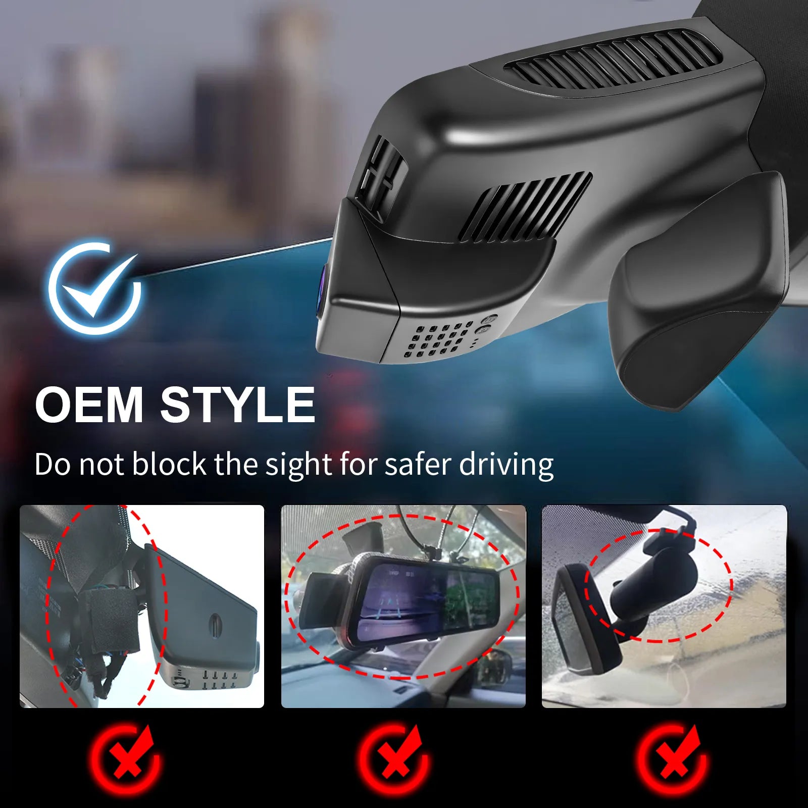 Mangoal Front 4K HDR Dash Cam STARVIS 2 IMX678 for Mercedes-Benz GLC Gen1 X253/C253 2016-2020(Model C Black)