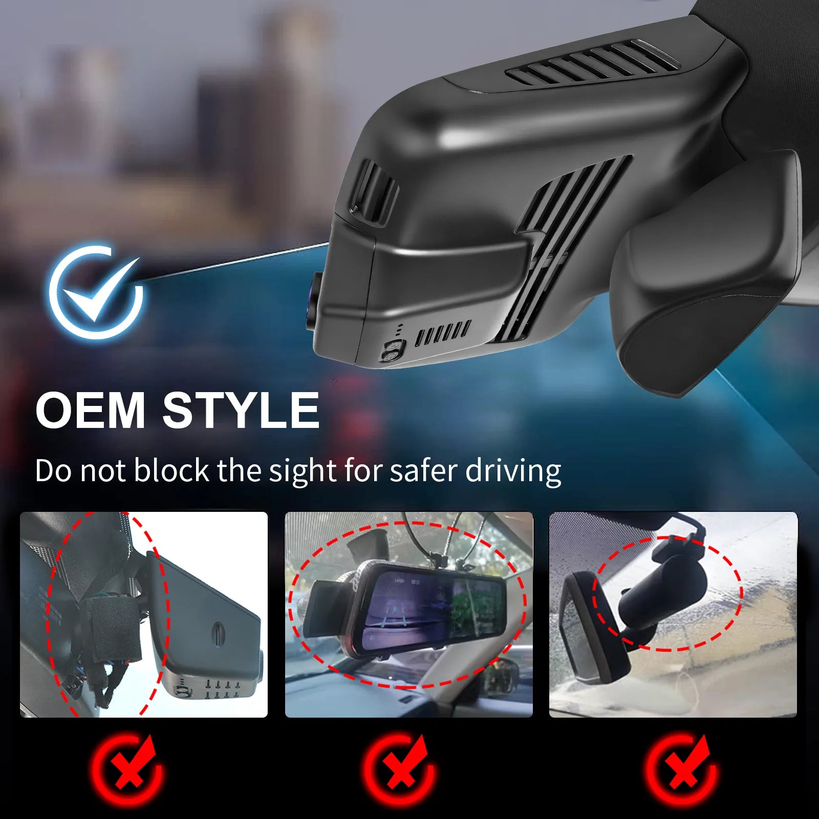 Mangoal Front 4K HDR Dash Cam STARVIS 2 IMX678 for Mercedes-Benz GLC Gen1 X253/C253 2016-2020(Model B Black)