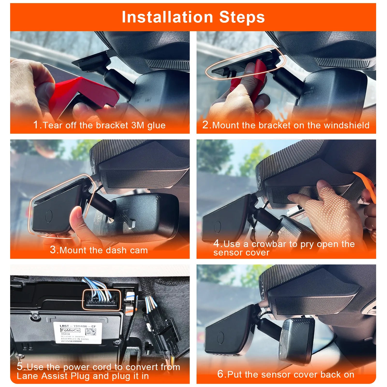 Mangoal Front 4K & Rear 1080P Dash Cam custom for Ford Explorer U625 2020 - 2024 (Model A)