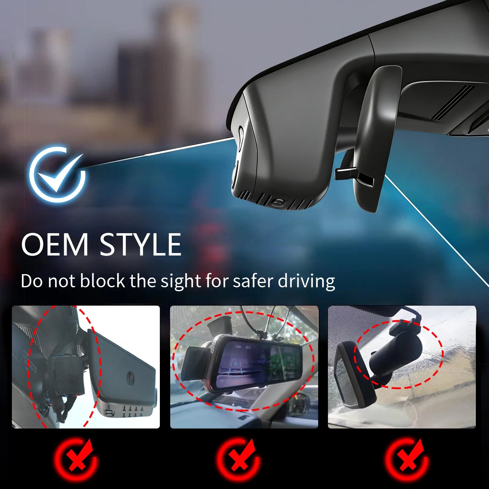 Mangoal Front 4K HDR Dash Cam STARVIS 2 IMX678 for Gen6 CR-V & CR-V Hybrid 2023-2026(Black)(Model B)