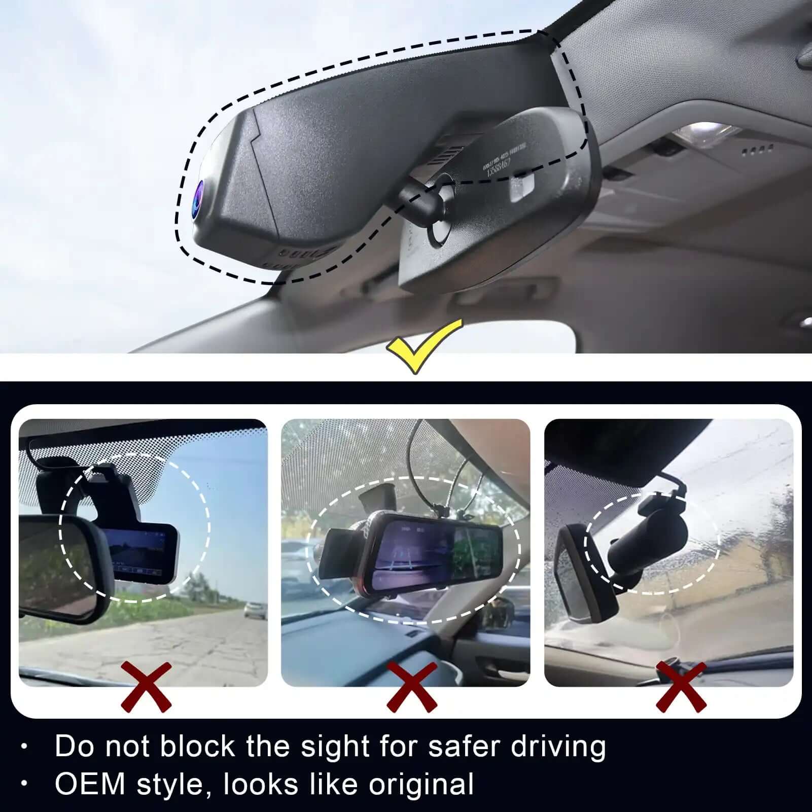 Buick enclave parking dash camera inside OEM style view 