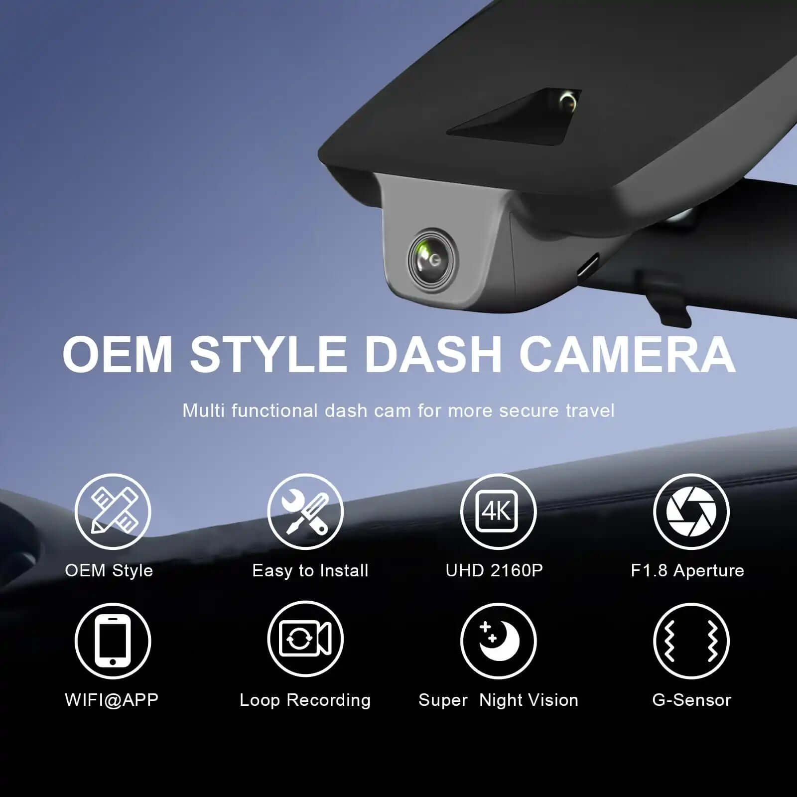 OEM style dash camera features 