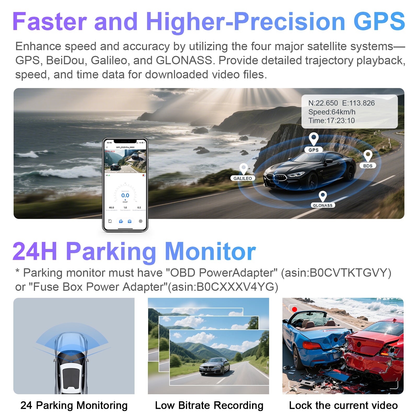 Mangoal Front 4K & Rear 2K HDR Dash Cam, Dual STARVIS 2, for Ford 1st Gen Maverick 2025 2026(Model B)