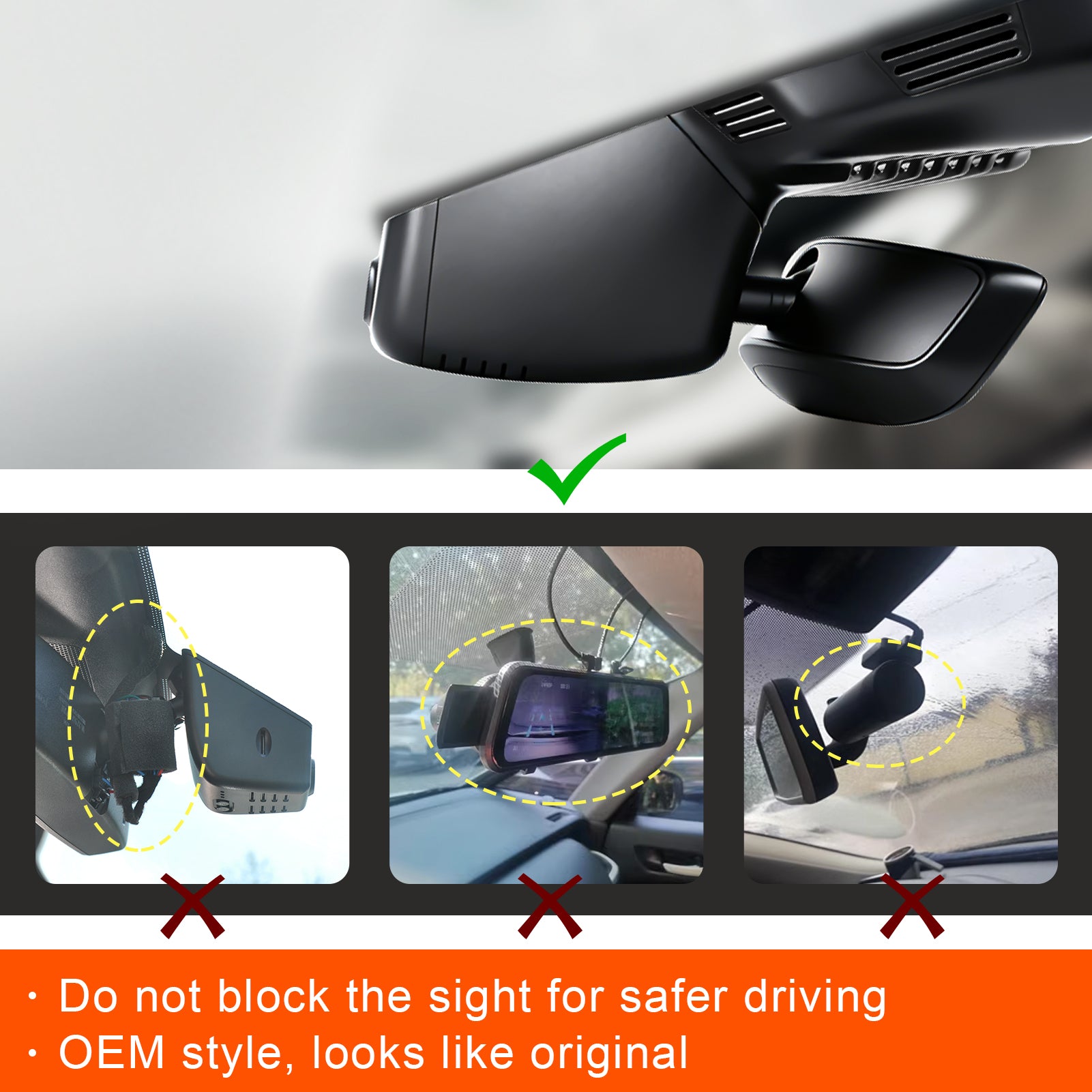 Mangoal Front 4K & Rear 2K HDR Dash Cam, Dual STARVIS 2 for Land Rover Discovery Sport S SE HSE R-Dynamic L550 facelift(Model D)