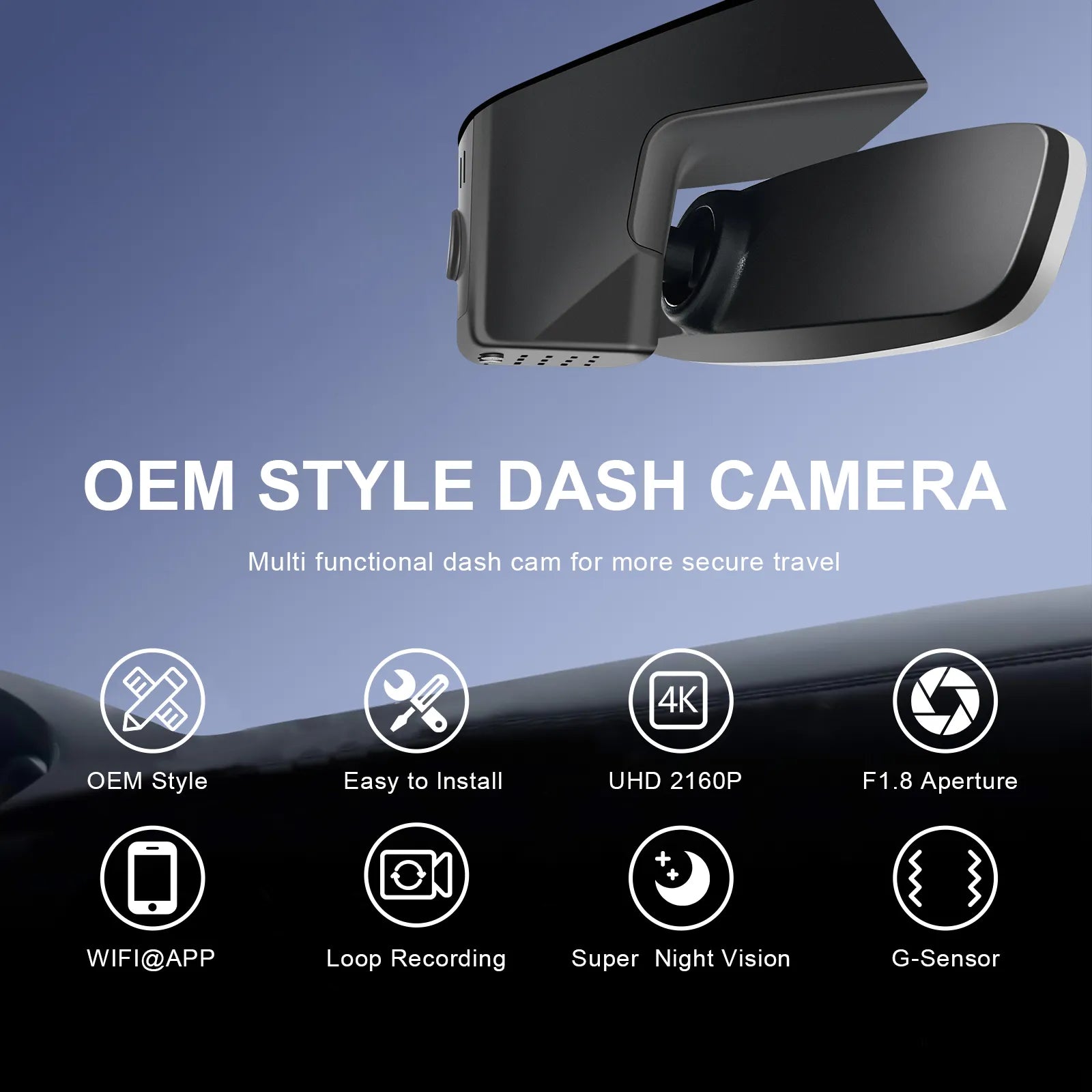 Mangoal Front 4K HDR Dash Cam STARVIS 2 IMX678, Custom Fit for Volkswagen Touareg 2019-2025 (Model B Black)