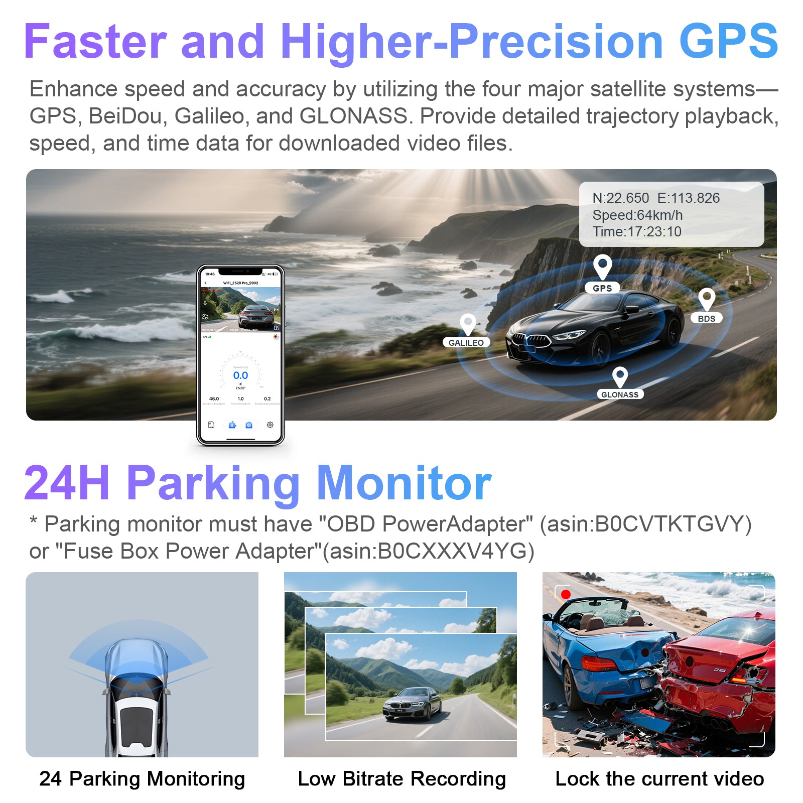 Front 4K HDR Dash Cam STARVIS 2 IMX678, Custom Fit for Subaru Crosstrek 2024 2025 2026(Model B), Base Limited Premium Sport Wilderness etc, 5GHz WiFi, GPS, 64GB Card