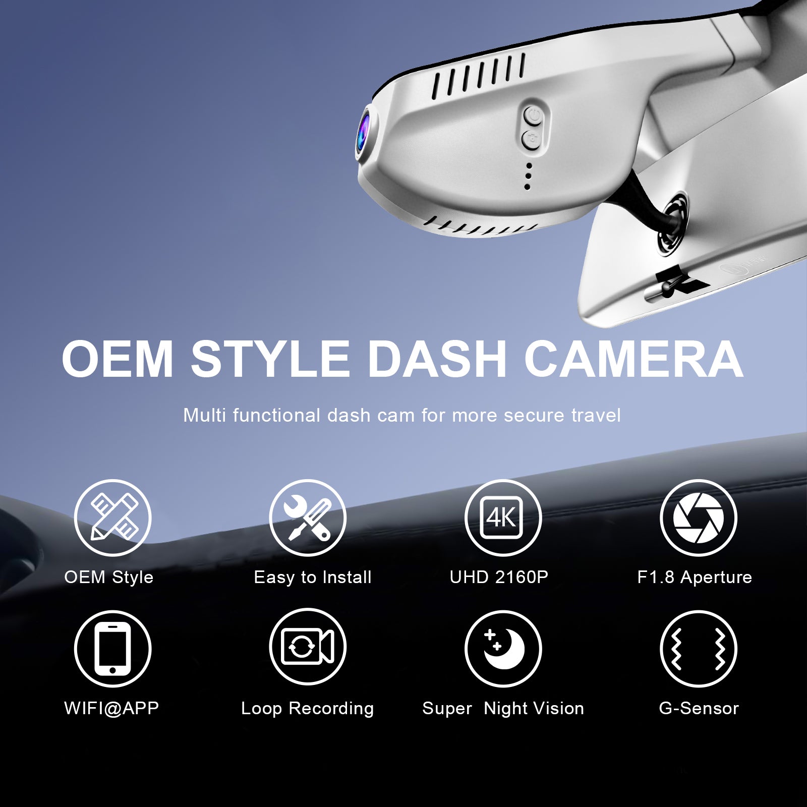 Mangoal Front 4K HDR Dash Cam STARVIS 2 for Volkswagen Golf & Golf GTI & Golf R MK 7/7.5/8 2015-2025 (Model A Gray)