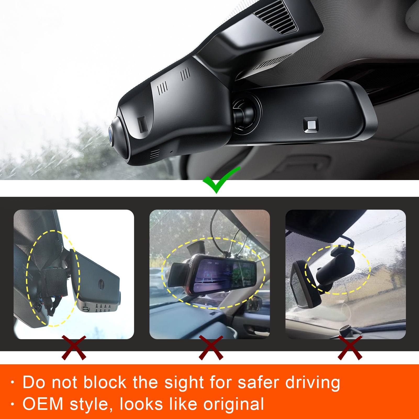 Mangoal Front 4K & Rear 1080P Dash Cam for Jaguar XE X760 2016-2021(Model A)