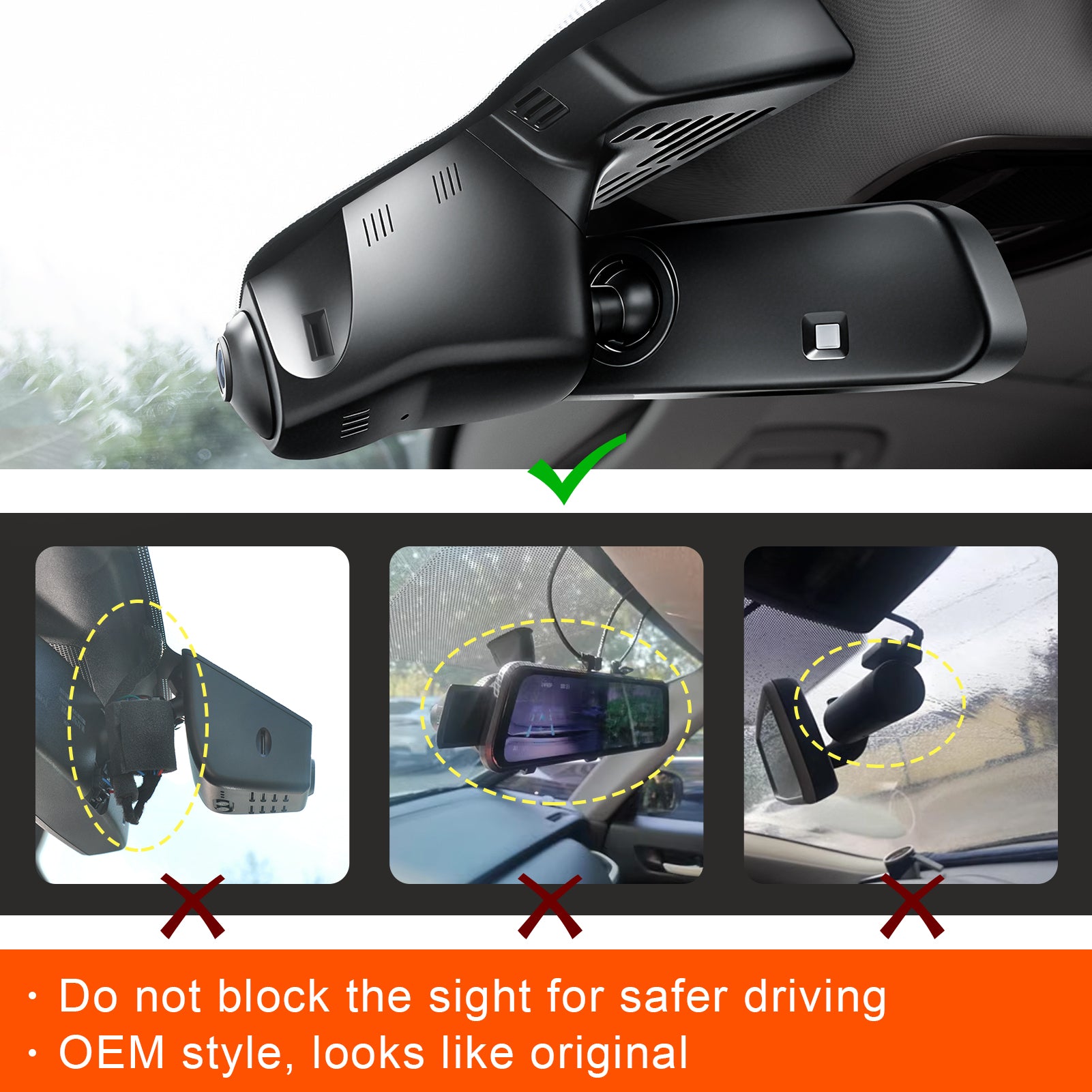 Mangoal Front 4K & Rear 1080P Dash Cam for Land Rover Discovery Sport S SE HSE R-Dynamic(Model C)