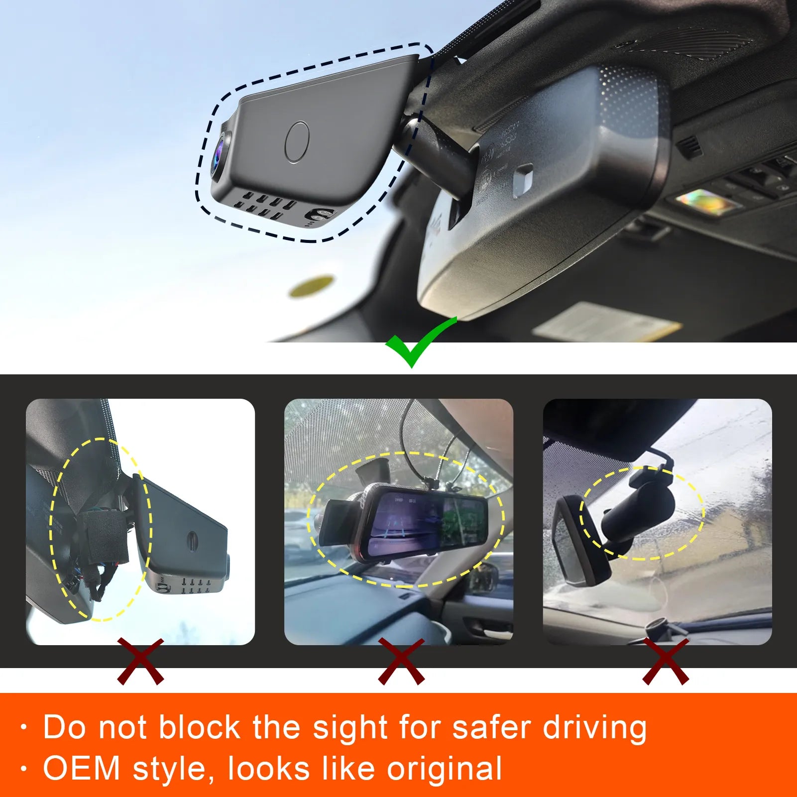Mangoal Front 4K & Rear 1080P Dash Cam custom for Ford Explorer U625 2020 - 2024 (Model A)