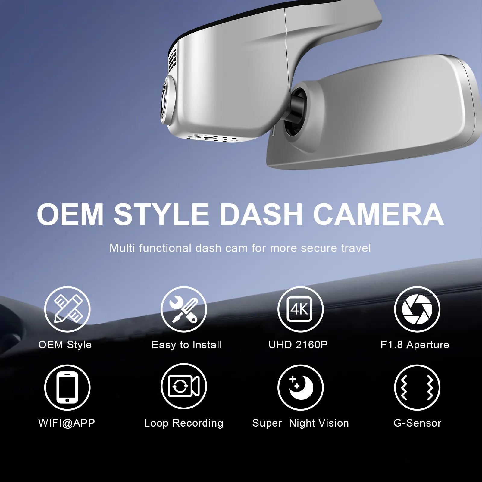 Mangoal Front 4K HDR Dash Cam STARVIS 2 IMX678, Custom Fit for Volkswagen Tayron 2019-2025(Model A Gray)