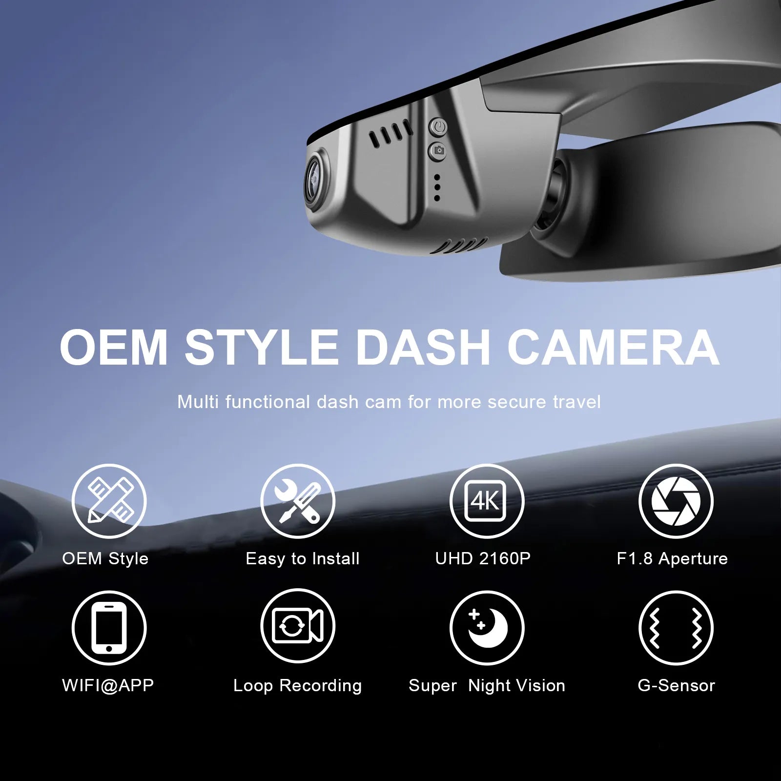 Mangoal 4K Dash Cam for Volkswagen Arteon 2018-2024 (Model B Black)