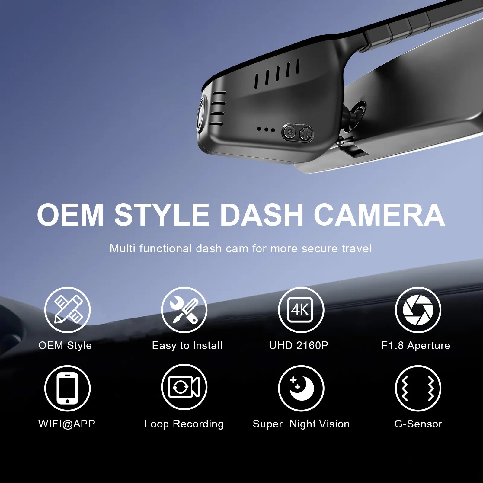 Mangoal Front 4K HDR Dash Cam STARVIS 2 IMX678, Custom Fit for for Volkswagen Rearview Mirror Base Without Sensor Cover(Model A)