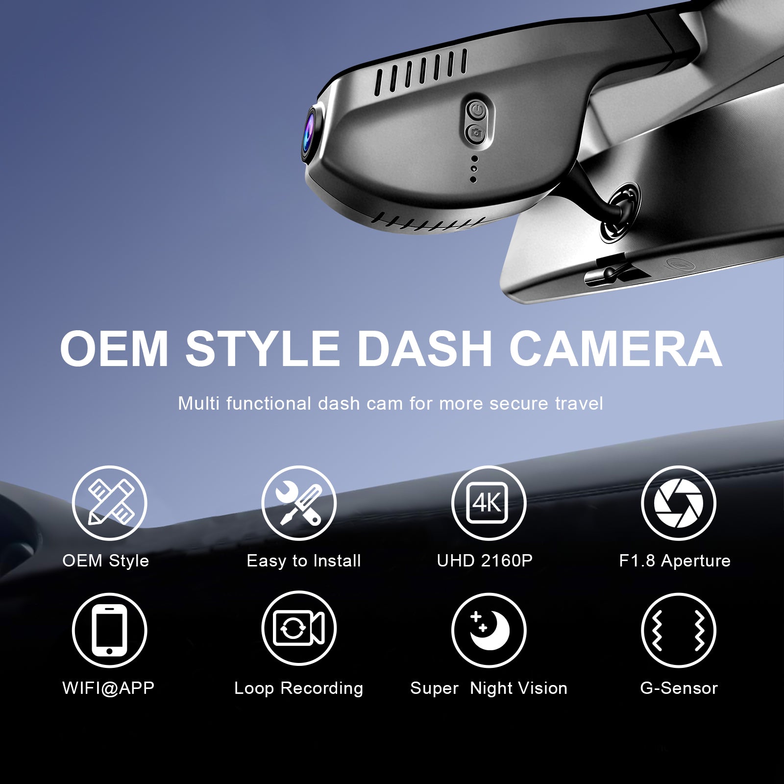 Mangoal Front 4K HDR Dash Cam STARVIS 2 for Volkswagen Golf & Golf GTI & Golf R MK 7/7.5/8 2015-2025 (Model A Black)