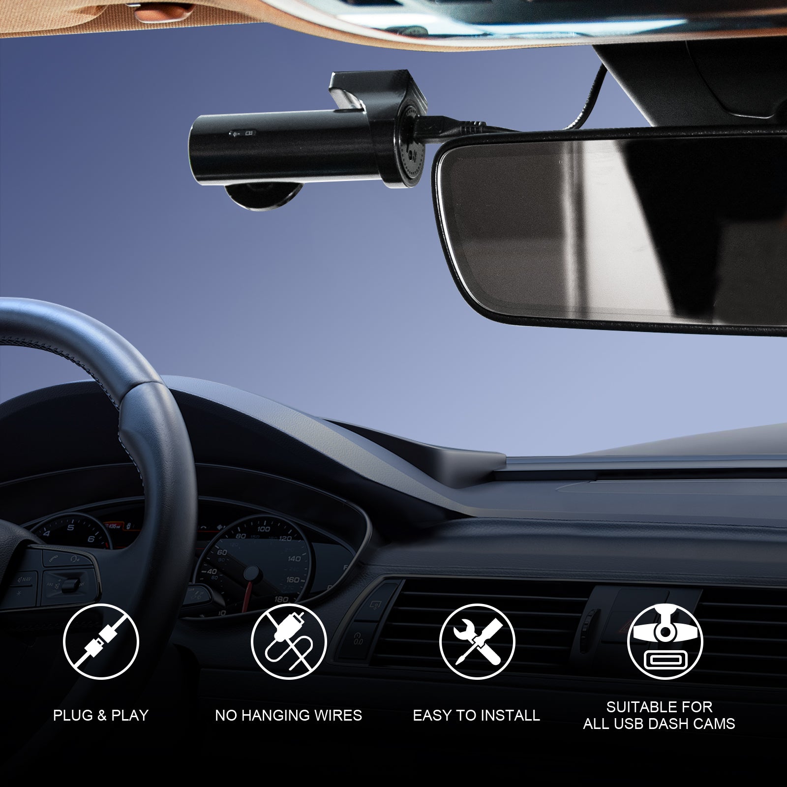 Dashcam Power Adapter 10 Pin (Model A) Custom for Hyundai Kia Telluride Sorento Soul Rio Carnival Sedona EV6 and More,GPS Radar Mirror Camera Dash Cam Adapter,Connects to Rearview Mirror (Hidden)