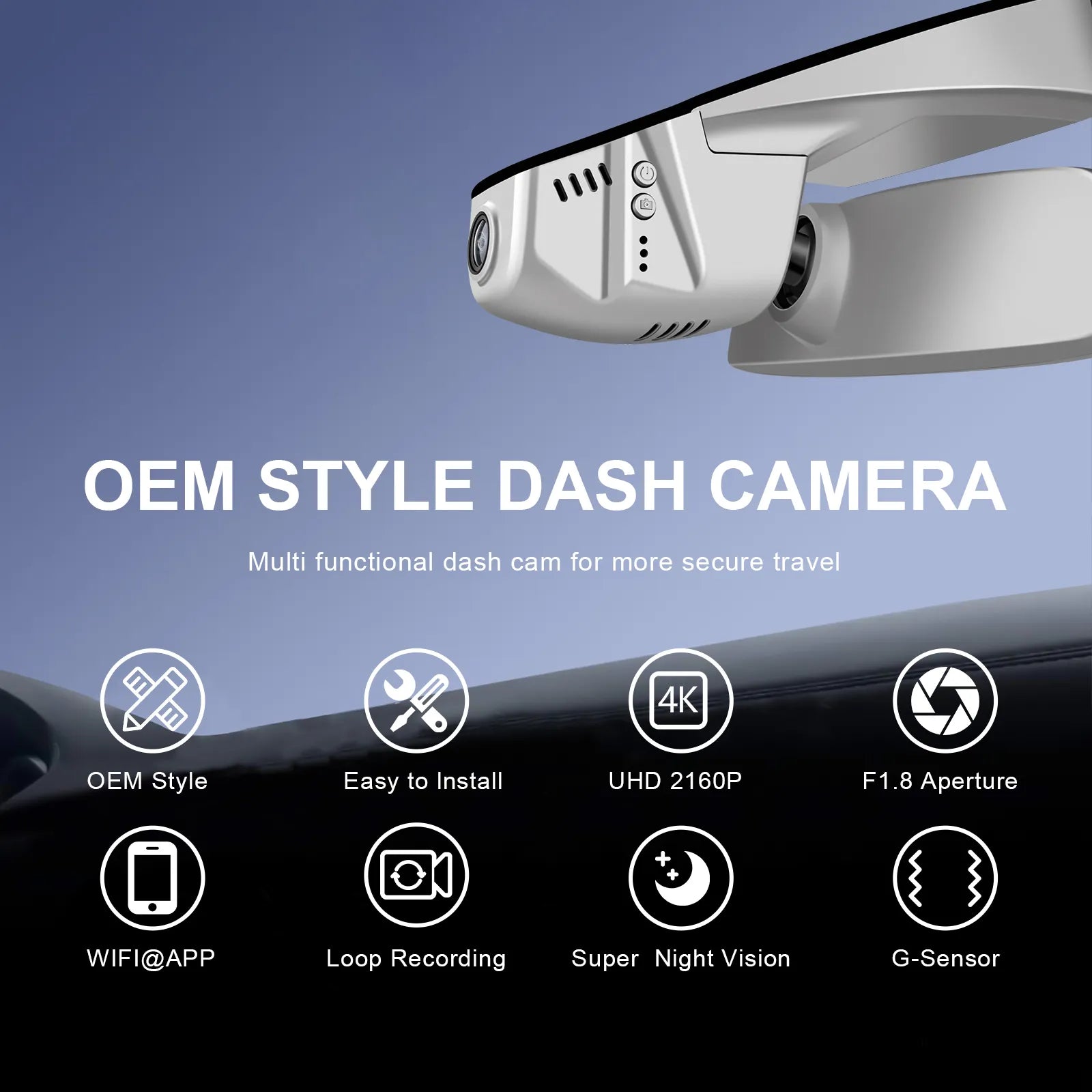 Mangoal Front 4K HDR Dash Cam STARVIS 2 IMX678, Custom Fit for Volkswagen Passat B8 2015-2024 (Model B Gray)