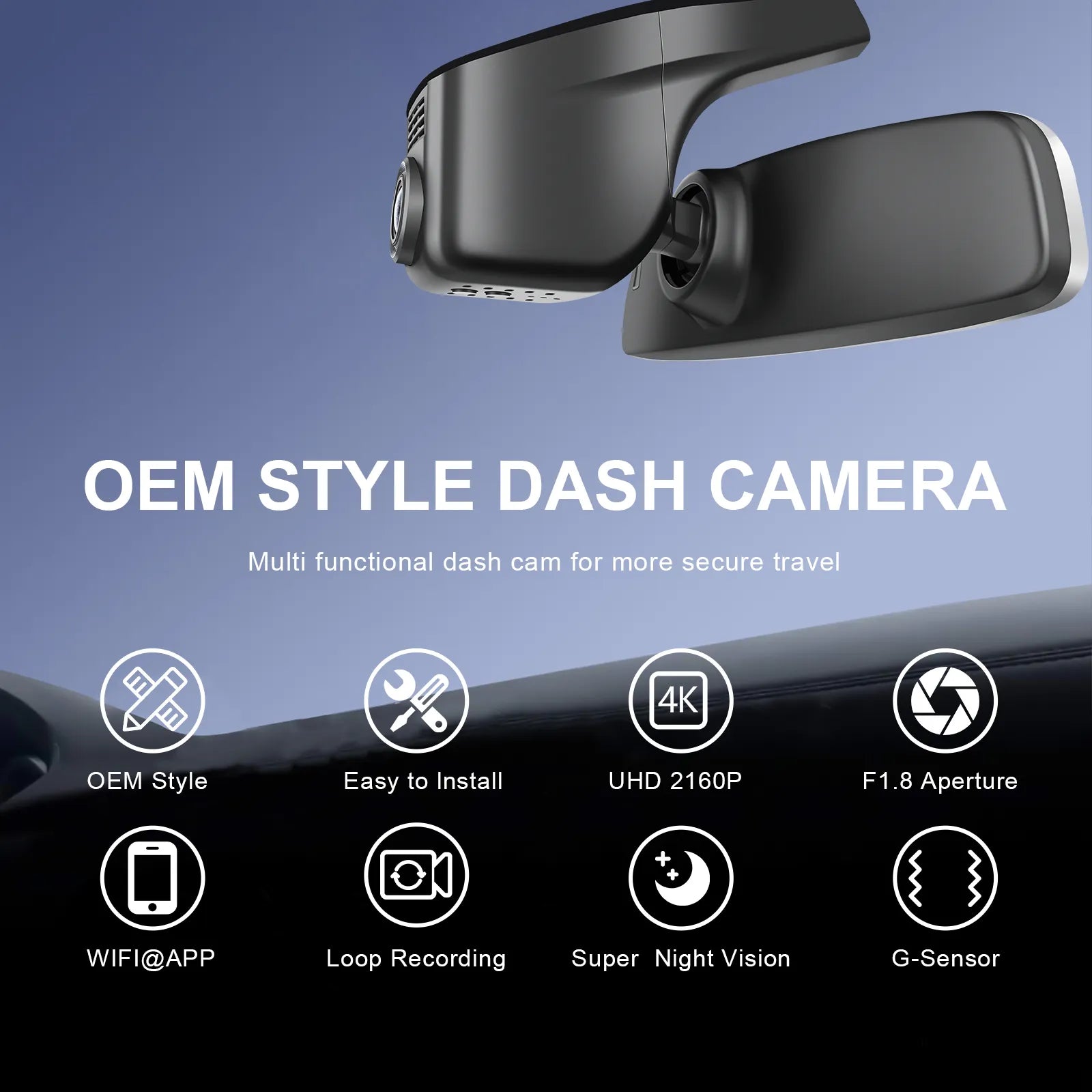 Mangoal Front 4K HDR Dash Cam STARVIS 2 IMX678, Custom Fit for for Volkswagen Amarok 2017-2022 (Model A Black)