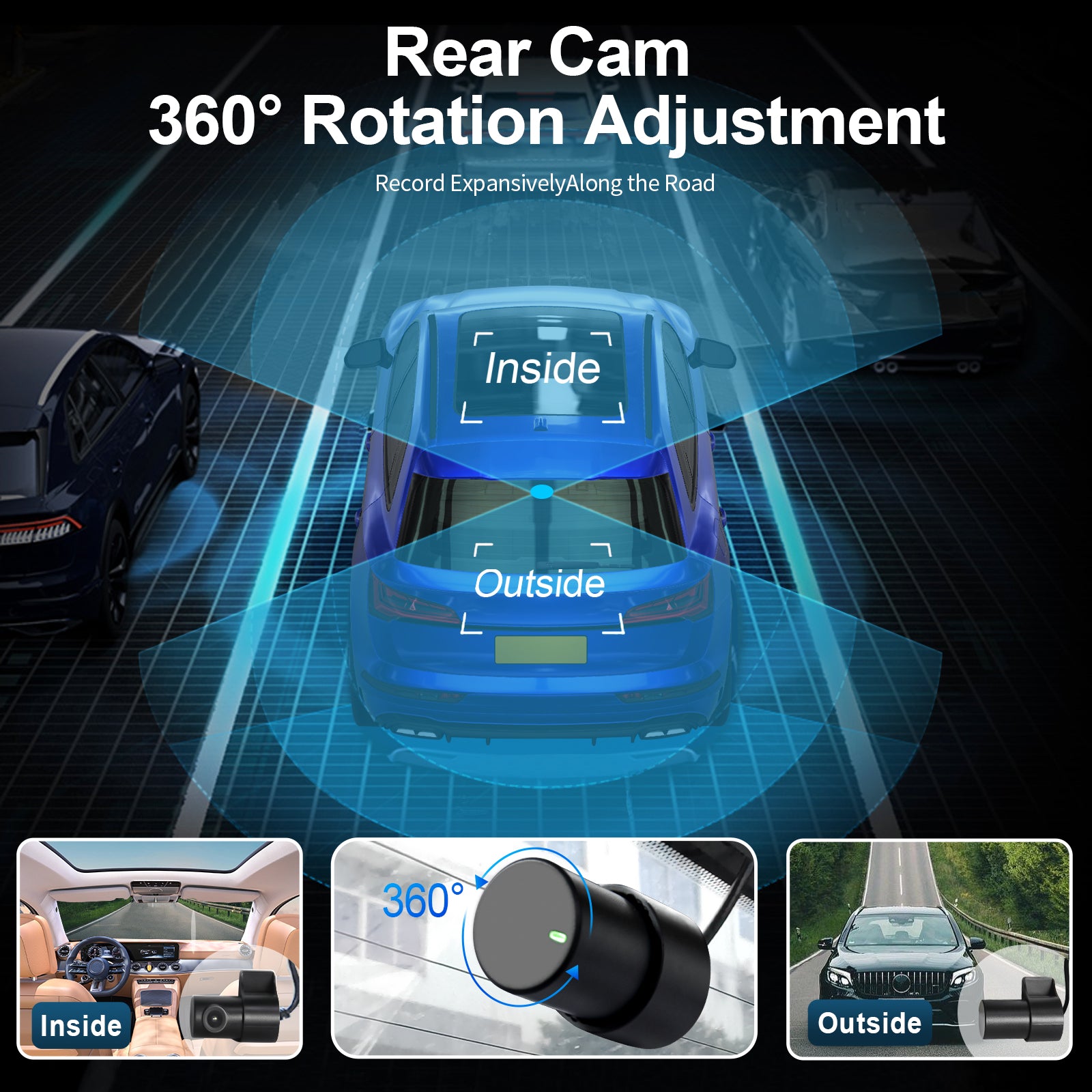 Mangoal Front 4K & Rear 2K HDR Dash Cam, Dual STARVIS 2, for Volkswagen Golf & Golf GTI & Golf R MK 7/7.5/8 2015-2025 (Model A Black)