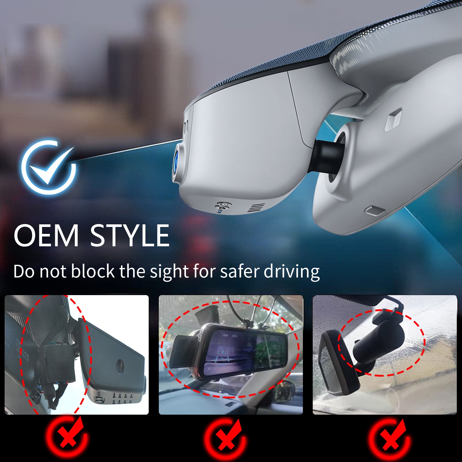 Mangoal Front 4K HDR Dash Cam STARVIS 2 for Audi Series (Model A Gray)