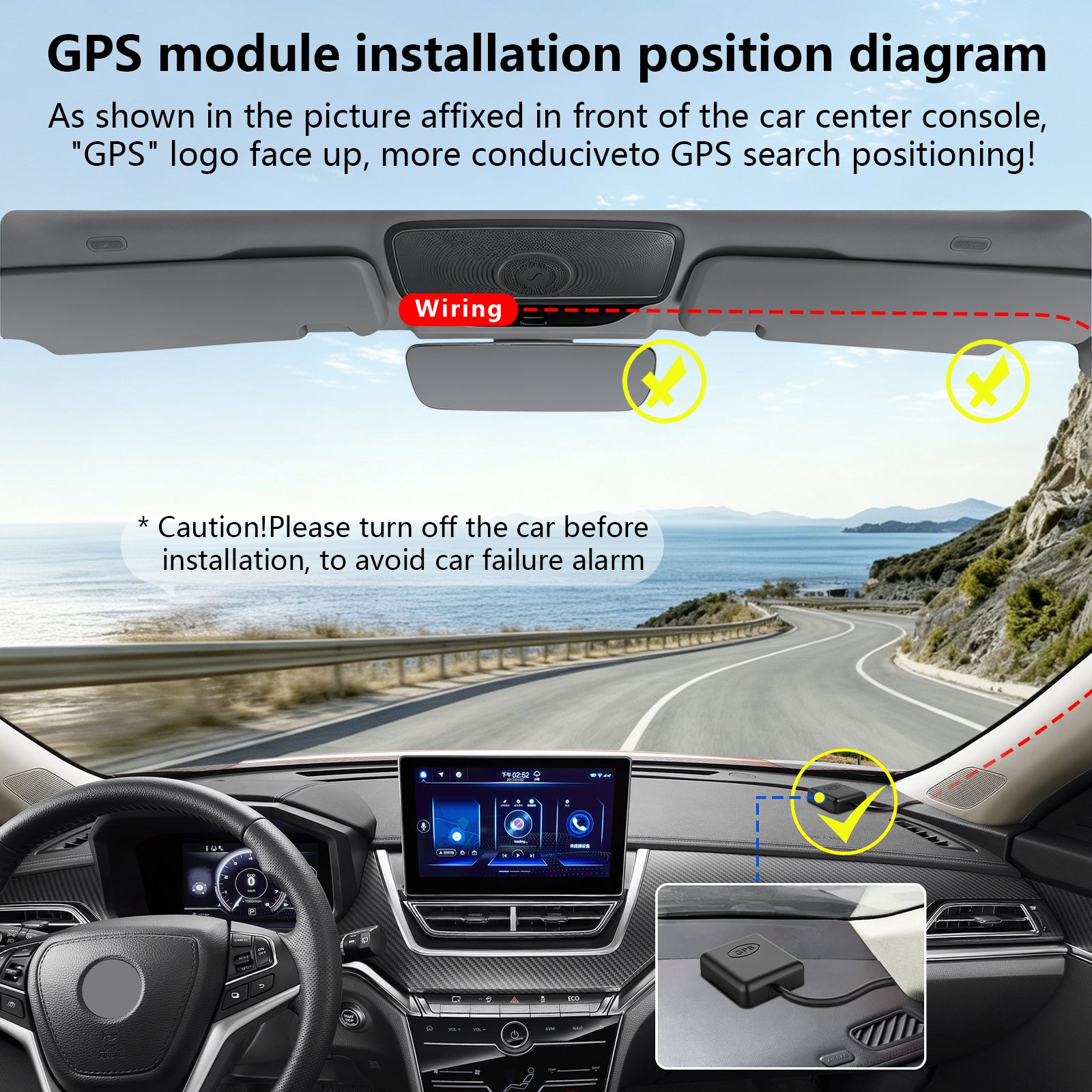 Mangoal Front 4K & Rear 1080P Dash Cam for Mercedes-Benz GLC Gen1 X253/C253 2016-2020(Model A Beige)