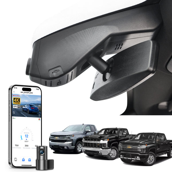 Mangoal Front 4K & Rear 1080P Dash Cam for Chevy Silverado 1500 2019-2021, 1500 Limited 2022, 2500 HD/3500 HD 2020-2023 (Model A)