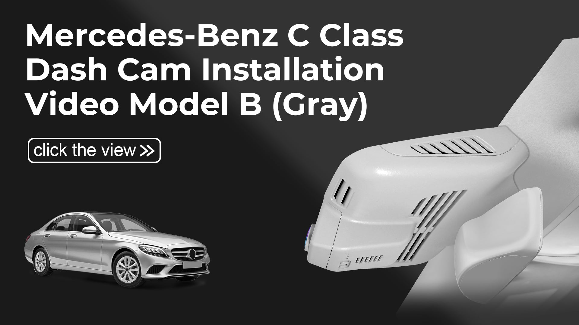 Load video: Mangoal 4K Dash Cam for Mercedes-Benz C-Class Gen4 W/S/C/A 205 2015-2021 (Model B Gray)