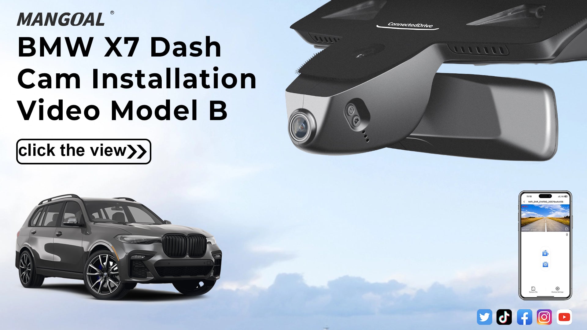 Load video: Mangoal Front 4K HDR Dash Cam STARVIS 2 IMX678 for for BMW G07 X7 2019 2020 2021 2022(Model B)