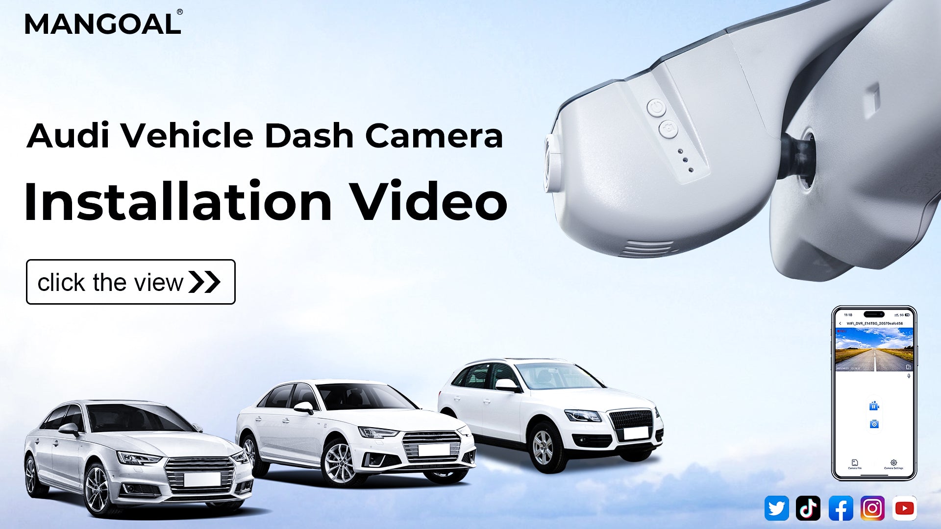 Load video: Mangoal 4K Dash Cam for Audi  A4 A6 Allroad A3 A5 A6 Q5 A8 S8 A7 S5 Q3 S3 S7(Model B Gray)
